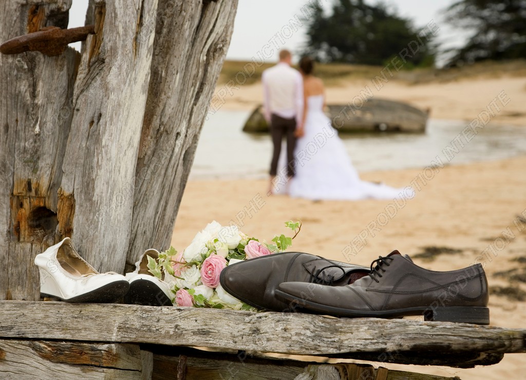 Mariés à la plage